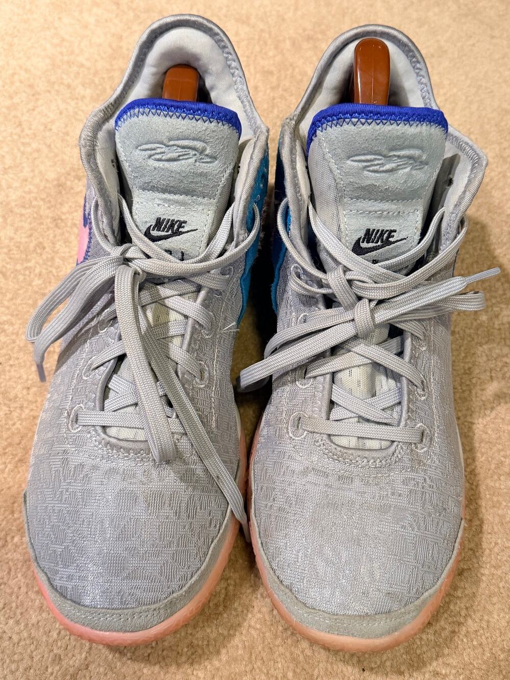 Nike LeBron Witness 7 Grey Blue Peach Basketball Shoes Men's Size 11 DR8784-002